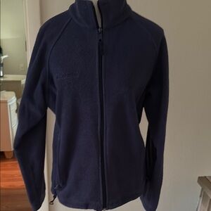 Columbia Blue Utility Jacket with Textured Fabric and Full-Length Zipper